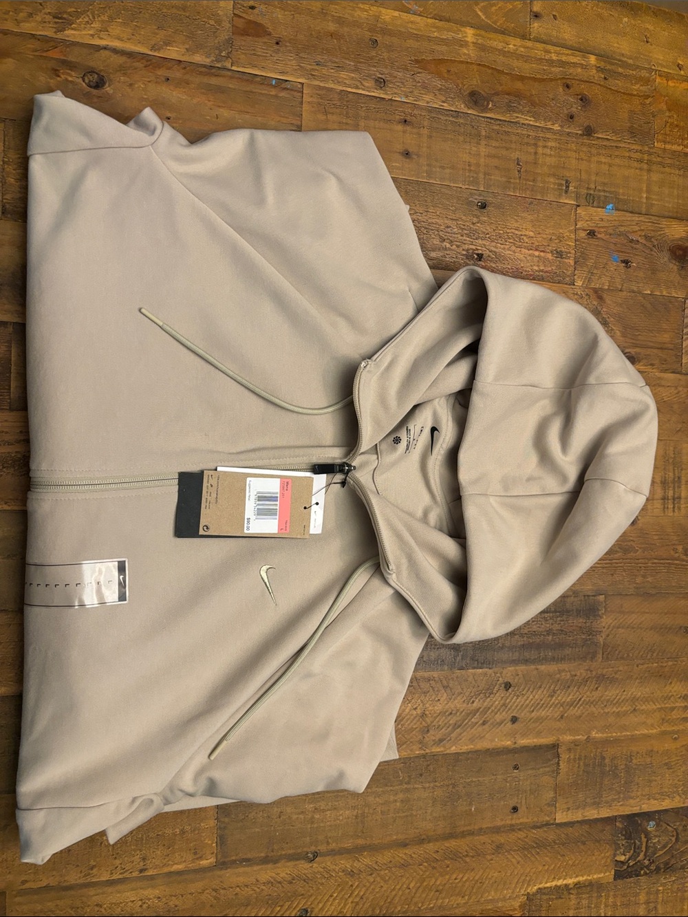 Nike Men’s Hooded Full‑Zip Jacket in Light Taupe